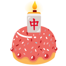 mahjong red dragon and birthday cake