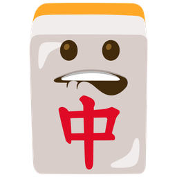 mahjong red dragon and biting lip