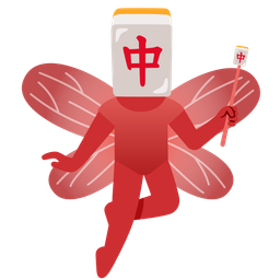 mahjong red dragon and butterfly