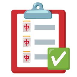 mahjong red dragon and check mark button