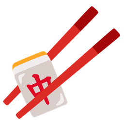 mahjong red dragon and chopsticks
