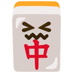 mahjong red dragon and confounded face