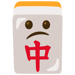 mahjong red dragon and confused face