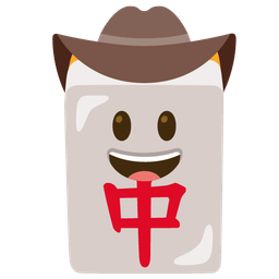 mahjong red dragon and cowboy hat face
