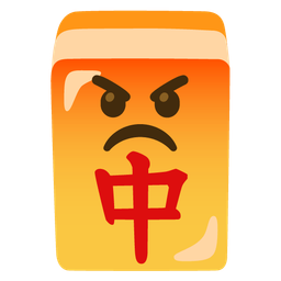 mahjong red dragon and enraged face