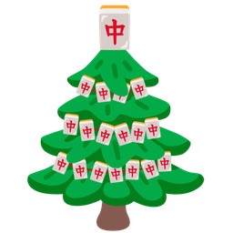 mahjong red dragon and evergreen tree