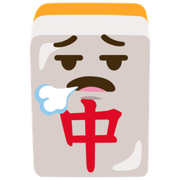 mahjong red dragon and face exhaling