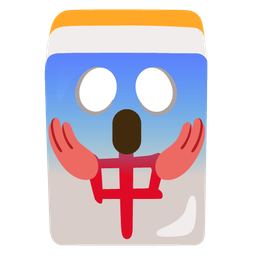 mahjong red dragon and face screaming in fear