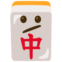 mahjong red dragon and face with diagonal mouth