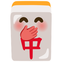mahjong red dragon and face with hand over mouth