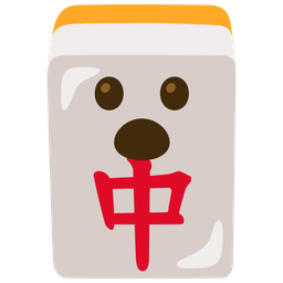 mahjong red dragon and face with open mouth