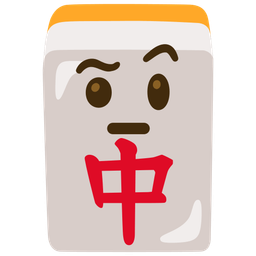 mahjong red dragon and face with raised eyebrow