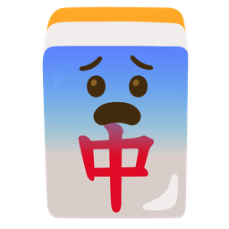 mahjong red dragon and fearful face