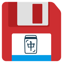 mahjong red dragon and floppy disk