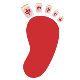mahjong red dragon and footprints