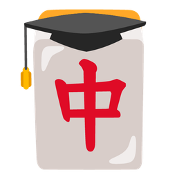 mahjong red dragon and graduation cap