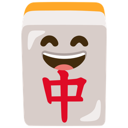 Mahjong red dragon and Grinning face with smiling eyes