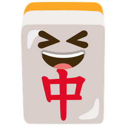 Mahjong red dragon and Grinning squinting face