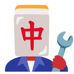 mahjong red dragon and hammer and wrench