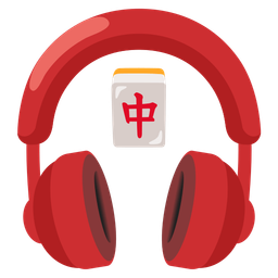 mahjong red dragon and headphone