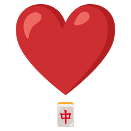 mahjong red dragon and heart exclamation