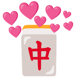 mahjong red dragon and heart with arrow