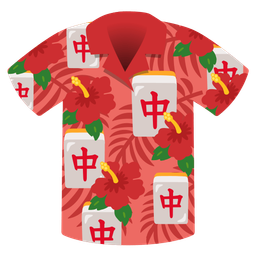 mahjong red dragon and hibiscus