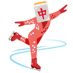 mahjong red dragon and ice skate