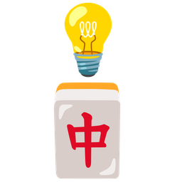 mahjong red dragon and light bulb