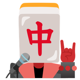 mahjong red dragon and microphone