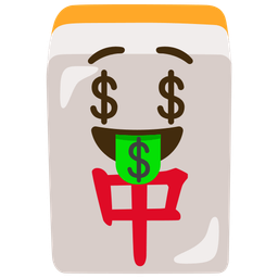 Mahjong red dragon and Money-mouth face