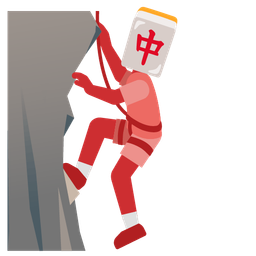 mahjong red dragon and mountain