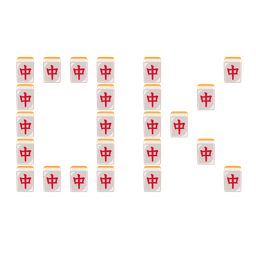 mahjong red dragon and OK button