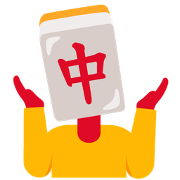 mahjong red dragon and person shrugging