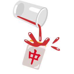 mahjong red dragon and pouring liquid