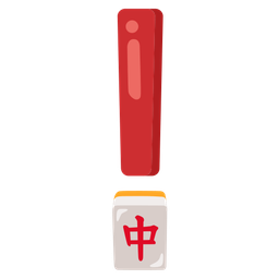 mahjong red dragon and red exclamation mark