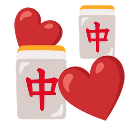 mahjong red dragon and revolving hearts