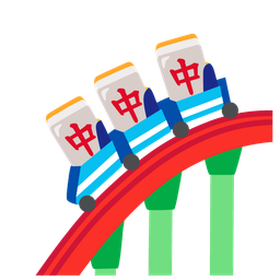 mahjong red dragon and roller coaster