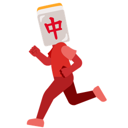 mahjong red dragon and running shoe