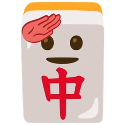 mahjong red dragon and saluting face