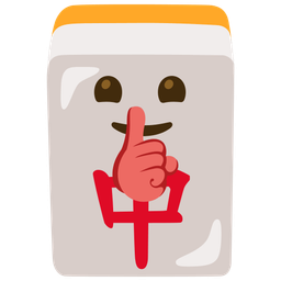 mahjong red dragon and shushing face