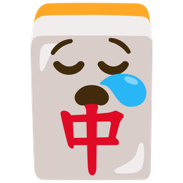 mahjong red dragon and sleepy face