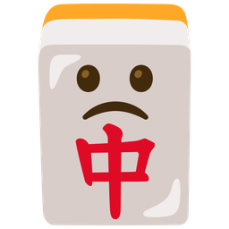 mahjong red dragon and slightly frowning face