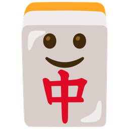 Mahjong red dragon and Slightly smiling face