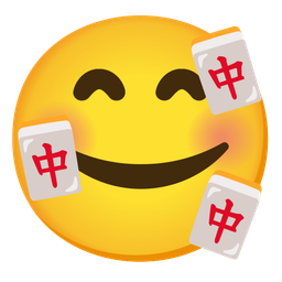 Mahjong red dragon and Smiling face with hearts