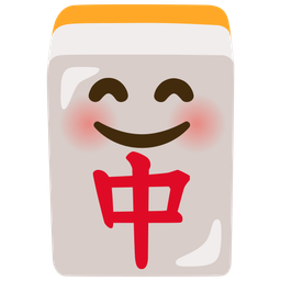 Mahjong red dragon and Smiling face with smiling eyes