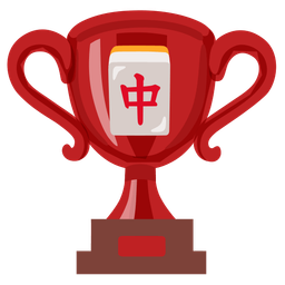mahjong red dragon and trophy