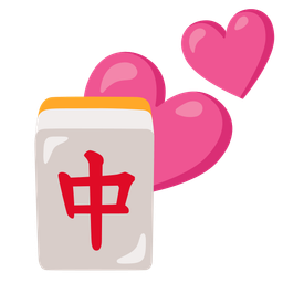 mahjong red dragon and two hearts