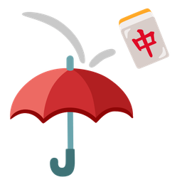 mahjong red dragon and umbrella