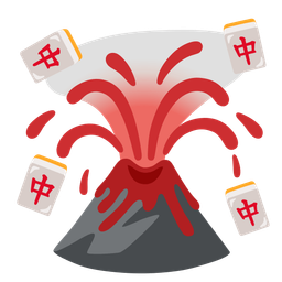 mahjong red dragon and volcano